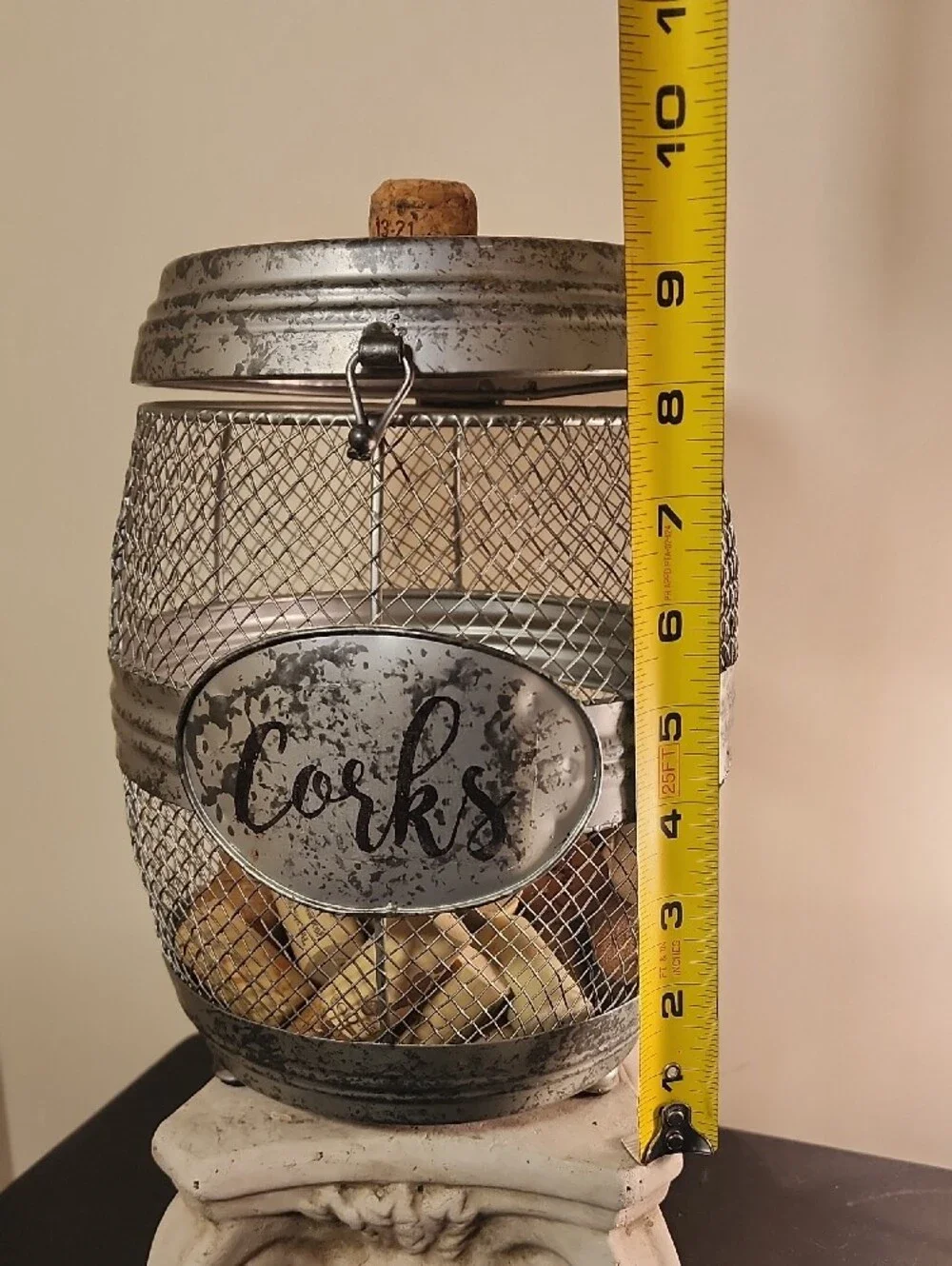 Pier 1 Metal Wire Cork Storage Jar - Silver